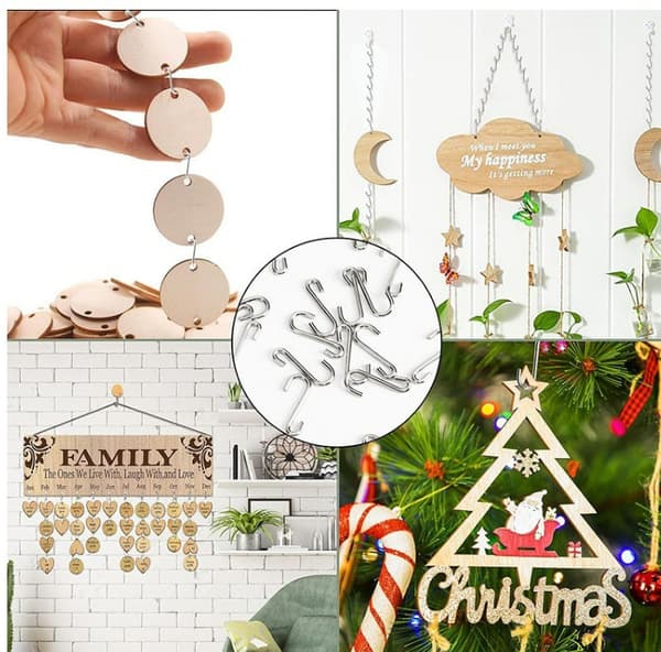 INF 50 Pack Christmas Light Clips Hopeanväriset Outdoor String Light Clips