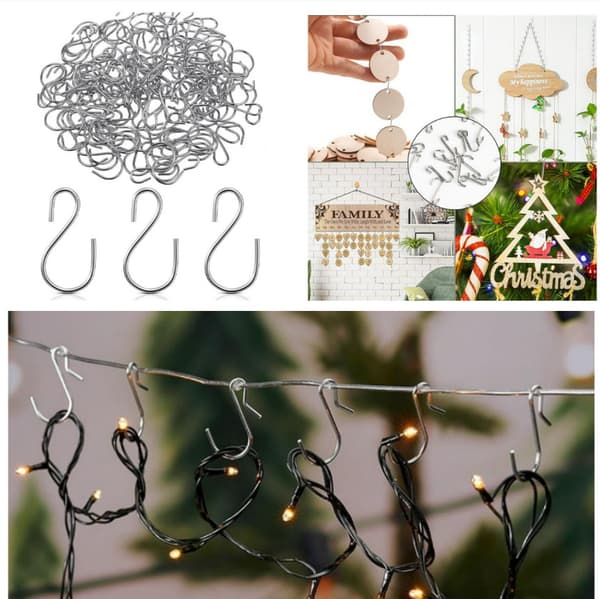 INF 50 Pack Christmas Light Clips Hopeanväriset Outdoor String Light Clips