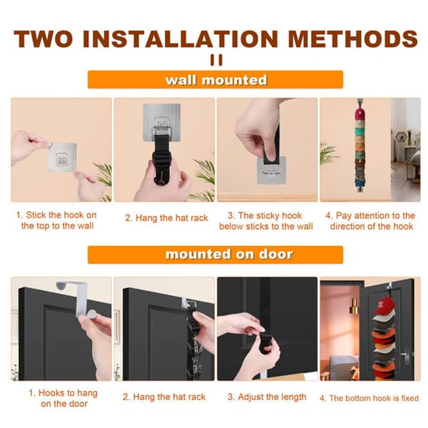INF Over-the-door 20-Clip Hat Organizer - Enkeltpakke