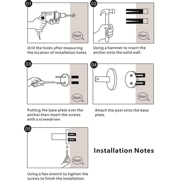INF Gold 4-Hook Wall Hanger (Adhesive/Drilling Options)