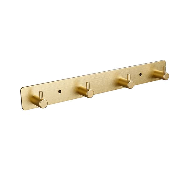 INF Gold 4-Hook Wall Hanger (Adhesive/Drilling Options)