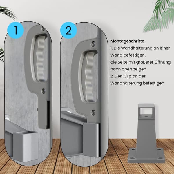 Seinäkiinnike - sivuviipaleita varten laajennettava seinäkiinnitys