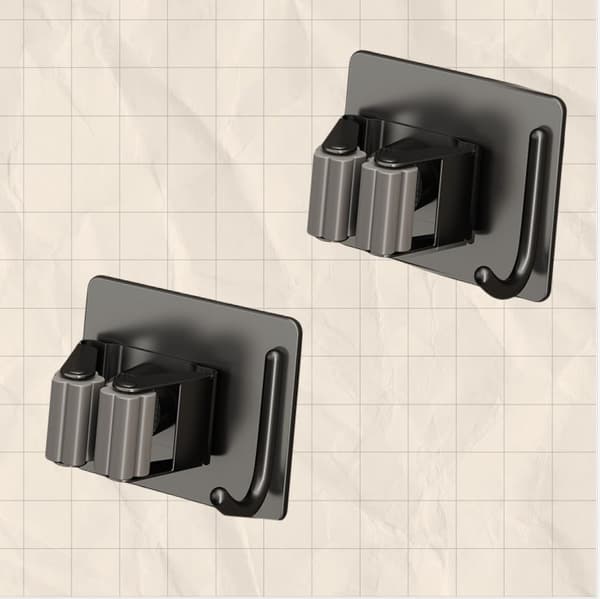 INF Gunmetal Moppholder - Sikker og Stilig Oppbevaring (2-pakning) Sort