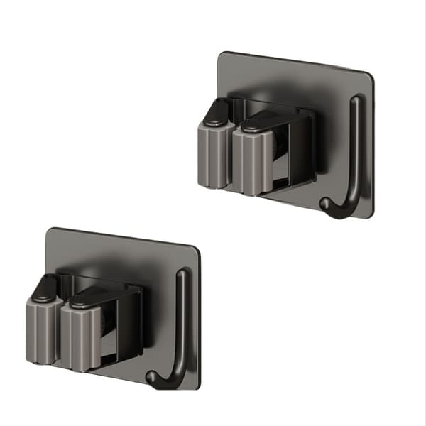 INF Gunmetal Moppholder - Sikker og Stilig Oppbevaring (2-pakning) Sort