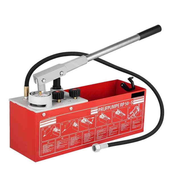 25 bar hydrostatisk trycktestpump med 12L tank, tvåenhetsmätare, tvåventilssystem, förtjockad slang, exakt mätning, lätt att använda