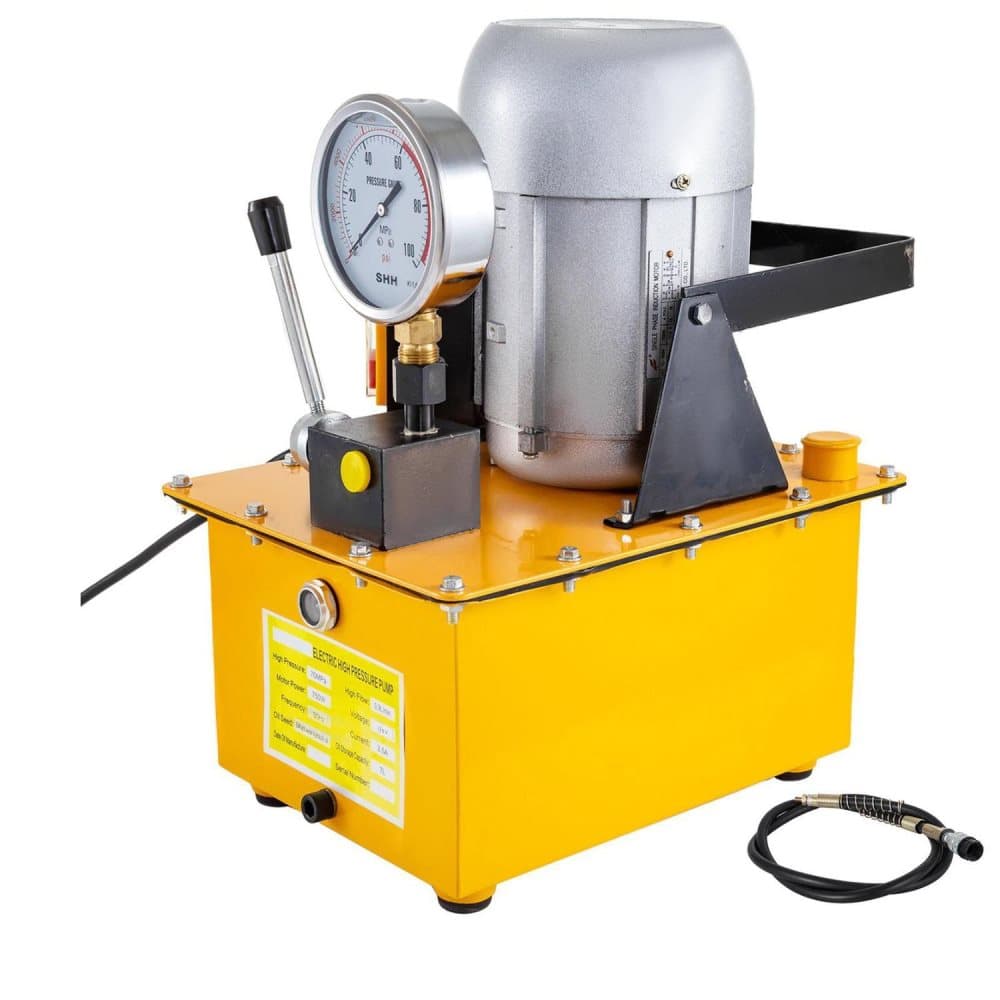 750W 10000PSI elektrisk hydraulisk pump,7L stor bränsletank, med exakt tryckmät