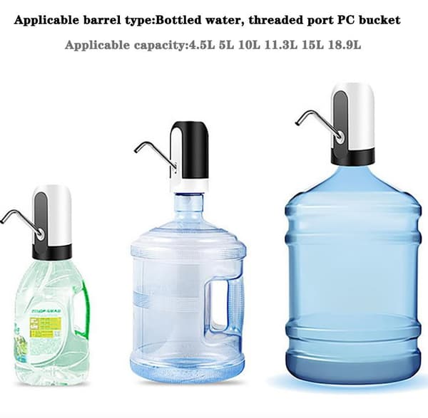 4W 5V trådlös automatisk elektrisk vattendispenserpump, vattenflaska pump, USB-laddning, enknappsvatten
