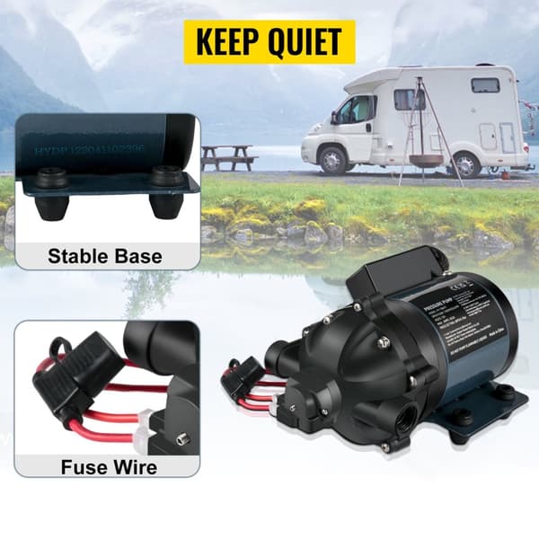240W 12V 7GPM 60PSI 3m lyft RV vattenpump med kompletta tillbehör, självsugande funktion, tyst och smidig drift, säker att använda