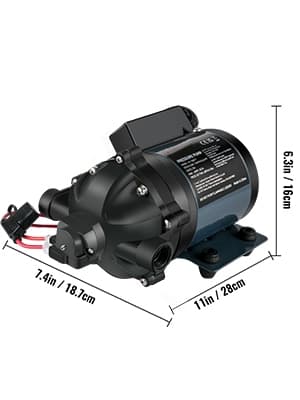 240W 12V 7GPM 60PSI 3m lyft RV vattenpump med kompletta tillbehör, självsugande funktion, tyst och smidig drift, säker att använda