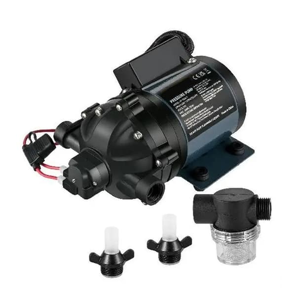 240W 12V 7GPM 60PSI 3m lyft RV vattenpump med kompletta tillbehör, självsugande funktion, tyst och smidig drift, säker att använda
