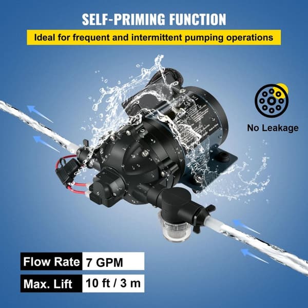 12V 240W 7GPM spolpump för husbil med självsugande funktion, säker högtrycksvattenpump, tyst och smidig drift