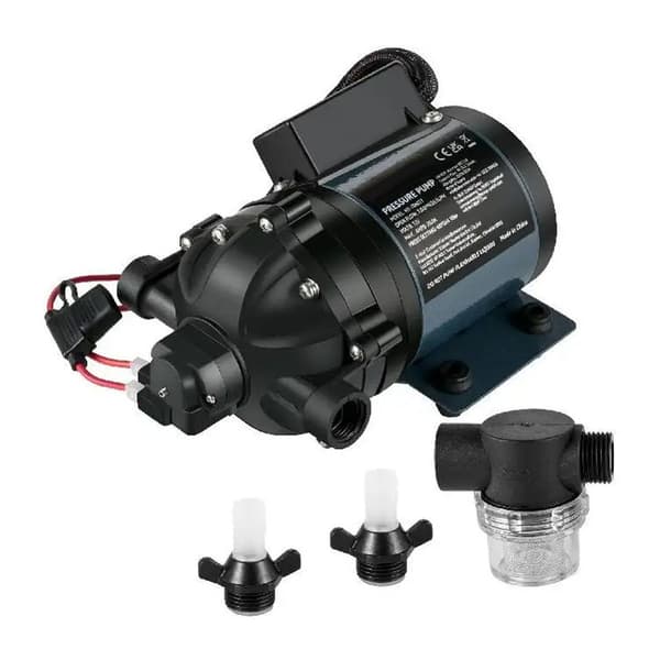 12V 240W 7GPM spolpump för husbil med självsugande funktion, säker högtrycksvattenpump, tyst och smidig drift