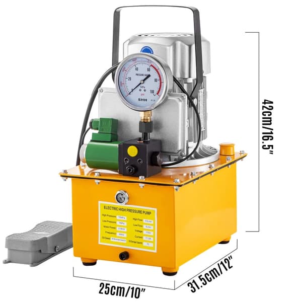 Elektrisk Hydraulisk Pumpe, 7L Tank, 10000 PSI Højtryk,Enkelt-solenoid