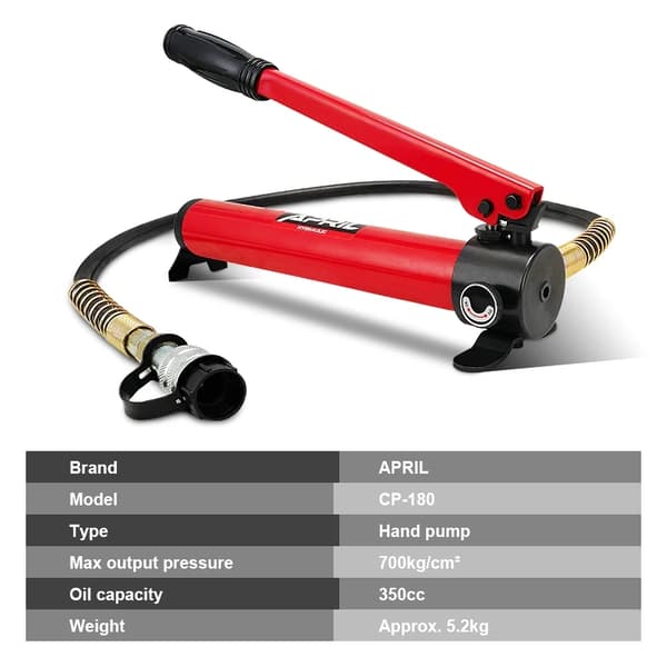 Högtryckshydraulisk handpump, 700kg/cm² utmatning, 350cc oljekapacitet,CP-180 med mätare