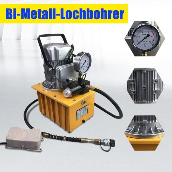 Elektrisk hydraulisk pumpe, 750W effekt, 290PSI til 10152PSI trykområde, enkeltvirkende