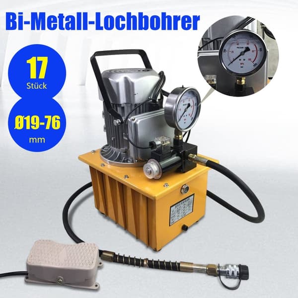 Elektrisk hydraulisk pumpe, 750W effekt, 290PSI til 10152PSI trykområde, enkeltvirkende