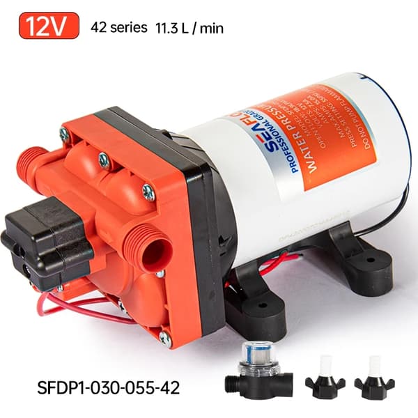 Diaphragm Vattenpump, 12V, 11,3 L/min Flödeshastighet,12V42serien11.3L