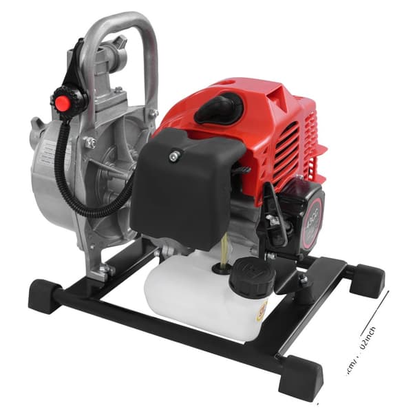Bærbar Benzin Vandpumpe, 43cc Motor, 30m Løftekapacitet,Sølv, 220V, EU