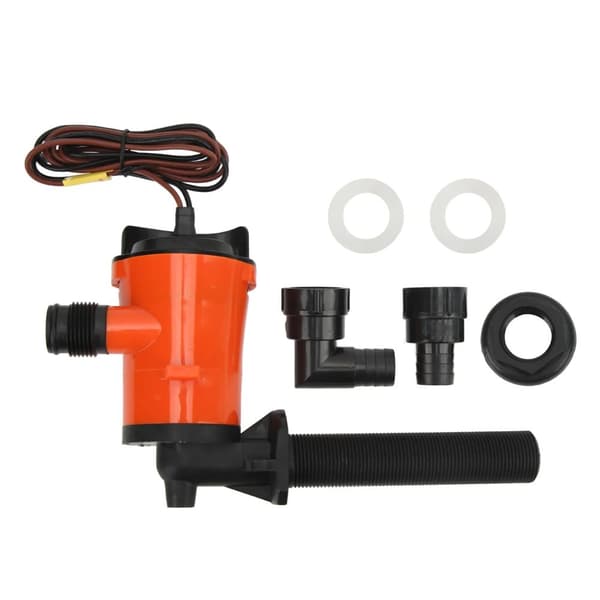 800GPH nedsänkt pump, 12V strömförsörjning, 2,7M lyftkapacitet,Orange