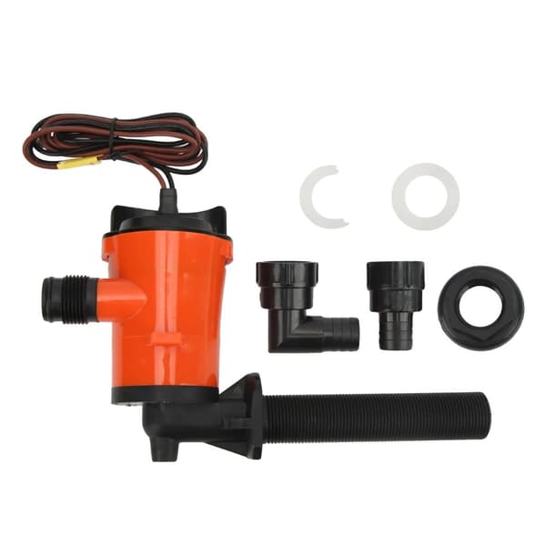 800GPH nedsänkt pump, 12V strömförsörjning, 2,7M lyftkapacitet,Orange