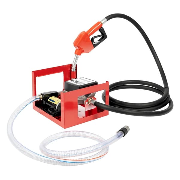 Dieseloverførselspumpe, 200W effekt, 45L/min flowrate,Rød