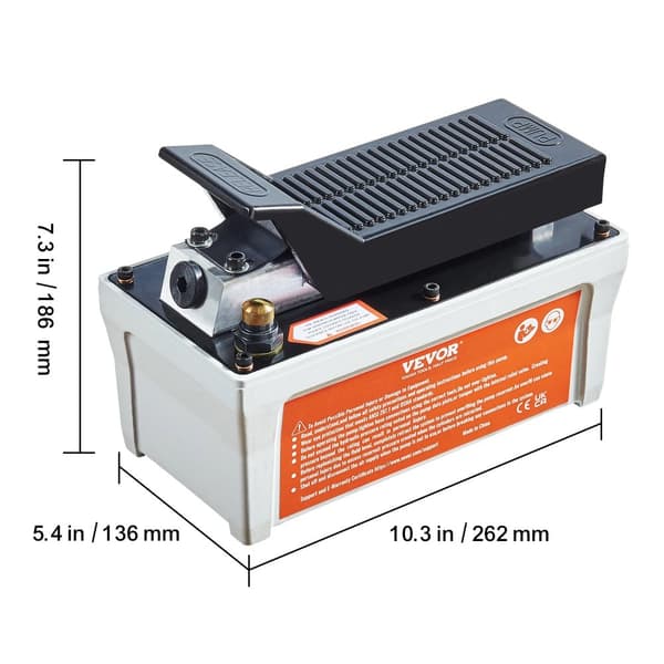 Ilma-hydraulinen pumppu, 10 000 PSI, 1,6 L öljysäiliö, jalkakäyttöinen,Harmaa