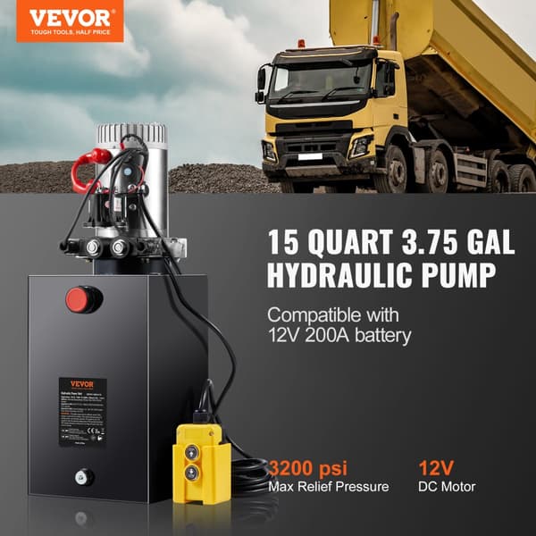 Hydraulipumppu, 15 kvarttilitran tilavuus, kaksitoiminen