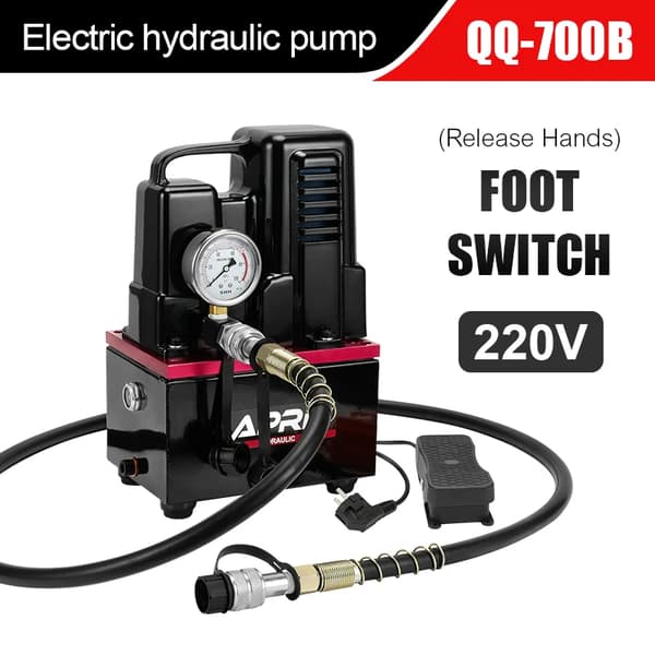 Elektrisk hydraulisk pump, högspänningsdrift, manuell/fotbrytarkontroll, QQ-700B 220V