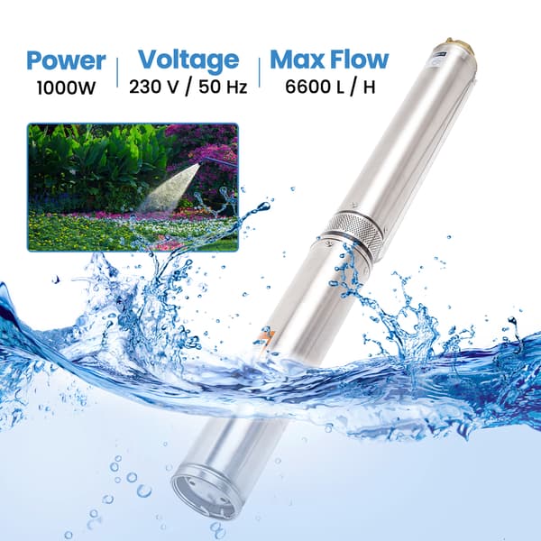 Borehulssænkpumpe, 1100W, 6600 L/H