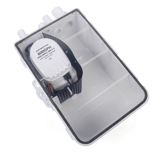 Brusebundspumpe, DC, 600 GPH flow rate, automatisk kontrol,12V, EU