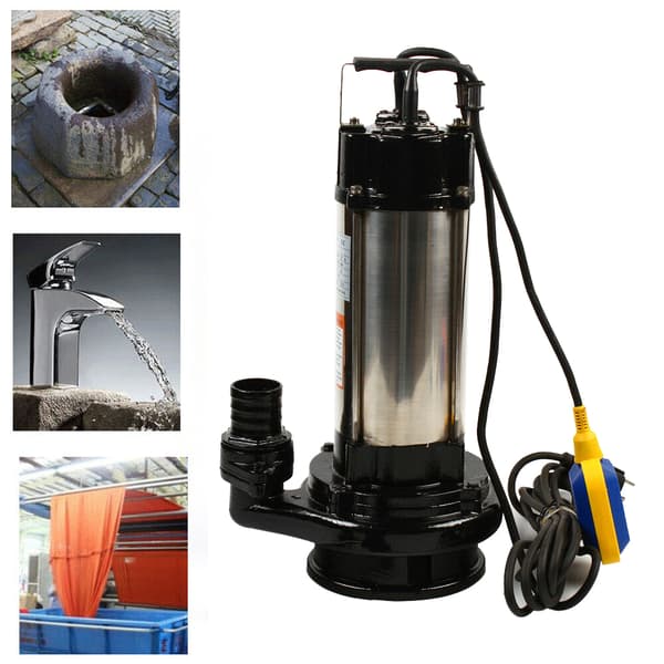 Snavset Vandpumpe, 1500W Effekt, IP68 Vandtæt Vurdering, Automatisk Flydeafbryder,220V, EU