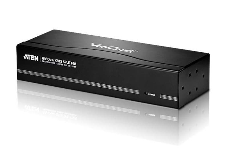 ATEN A/V-splitter, 1 enhed til 8 skærme via Cat5e, VGA og 3,5mm lyd,
