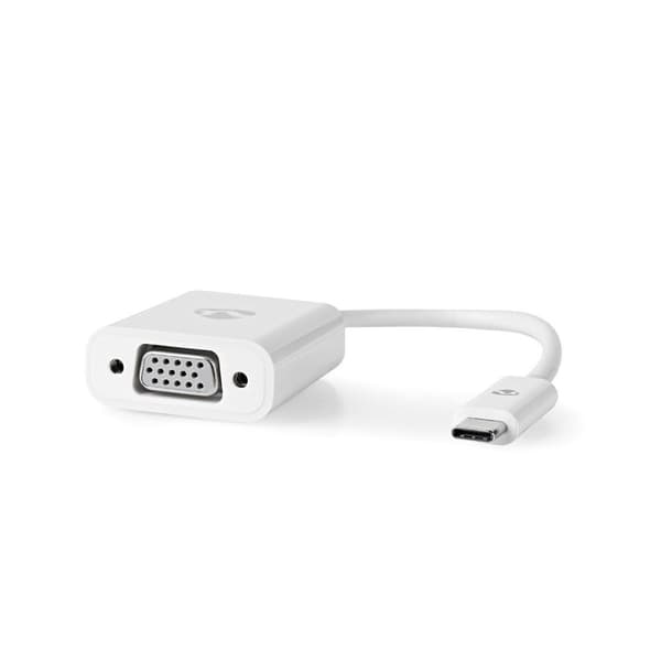 Nedis USB-C™ Adapter | USB 3.2 Gen 1 | USB-C™ Han | VGA Hun | 1080p | 5 Gbps | 0.20 m | Runde | Nikkelplateret | PVC | Hvid | Plastikpose