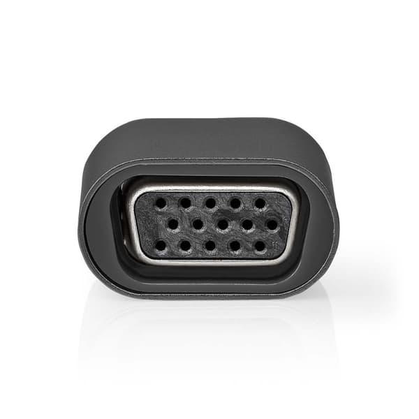 Nedis USB-C™ Adapter | USB 3.2 Gen 1 | USB-C™ Han | VGA Hun | Full HD 1080p | Runde | Nikkelplateret | Grå / Sort | Konvolut