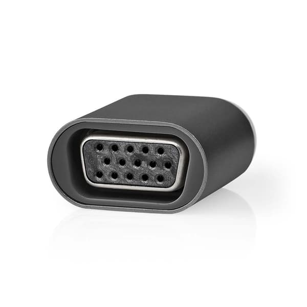 Nedis USB-C™ Adapter | USB 3.2 Gen 1 | USB-C™ Han | VGA Hun | Full HD 1080p | Runde | Nikkelplateret | Grå / Sort | Konvolut