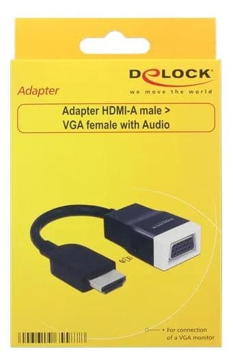 DeLOCK Adapter HDMI-A hann &gt; VGA hunn med lyd
