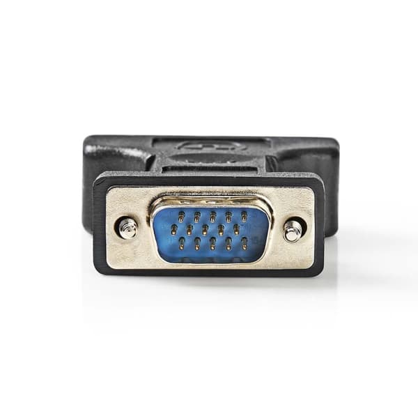 Nedis VGA-adapter | VGA Hane | DVI-I 24+5-Pin Hona | Nickelplaterad | Rak | ABS / Metall | Svart | Blister