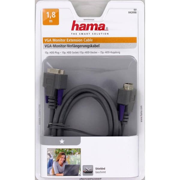 Hama Kabel VGA Förlägning Svart 1.8m