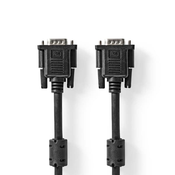 Nedis VGA-kabel | VGA Han | VGA Han | Nikkel belagt | Maksimum oppløsning: 1024x768 | 3.00 m | Rund | ABS | Sort | Boks