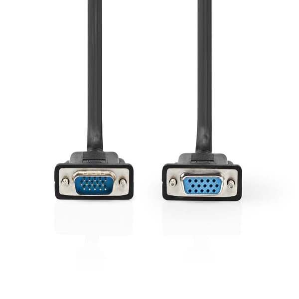 Nedis VGA-kabel | VGA Hane | VGA hona 15p | Nickelplaterad | Maximal upplösning: 1280x800 | 5.00 m | Rund | ABS | Svart | Label