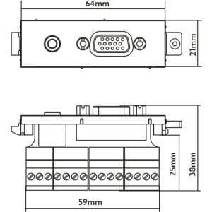 Vision TC3-VGAF3.5MM VGA-modul med Audio 3.5mm Vit Vit