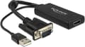 Miniatyrbild 1 av 3: DeLOCK Premium VGA + USB (ljud/ström) till HDMI-adapter med CEC / svart - 0,25 meter