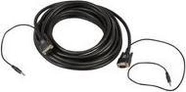 Microconnect - VGA (D-Sub); Jack (3,5 mm) til VGA (D-Sub); Jack (3,5 mm) - 10 m - Sort