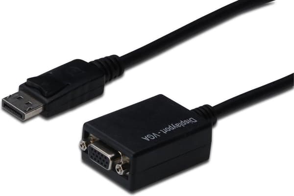 Digitus AK-340403-001-S DisplayPort / VGA-adapter [1x DisplayPort-stik - 1x VGA-stik] Sort 15,00 cm