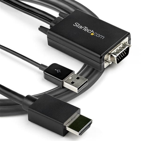 StarTech.com 2 m (6,6 jalkaa) VGA-HDMI-sovitinkaapeli USB-äänellä - Videoliitännän muunnin - HDMI / VGA / USB - USB, HD-15 (VGA) (M) - HDMI (M) - 2 m