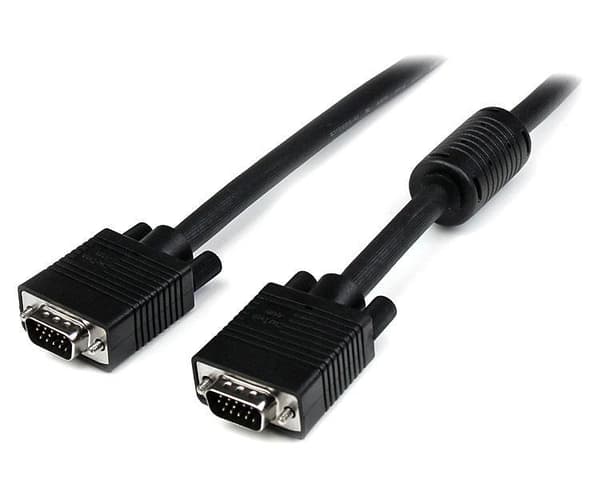 StarTech VGA -näyttökaapeli - Koaksiaalinen HD15-videokaapeli - M/M - VGA-kaapelit - HD-15 (M) - HD-15 (M) - 10,0 m - valettu - Musta (MXTMMHQ10M)