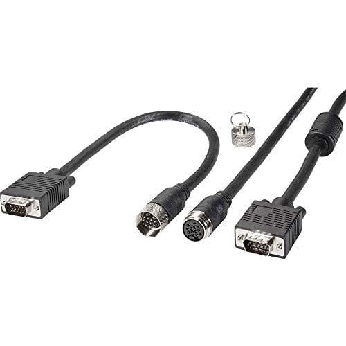 Renkforce VGA tilslutningskabel VGA 15pol. Stik, VGA 15-pin. Stik 10,00 m sort RF-4537804 til tom ledningssamling, med ferritkerne VGA-kabel (RF-45378