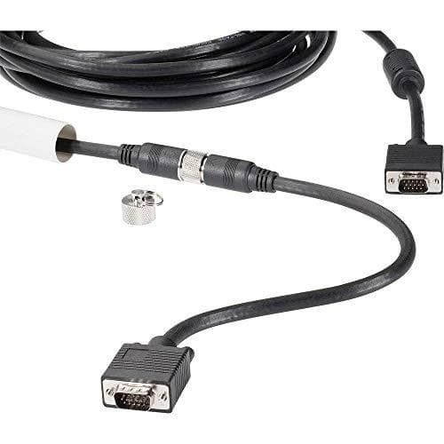 Renkforce VGA tilslutningskabel VGA 15pol. Stik, VGA 15-pin. Stik 10,00 m sort RF-4537804 til tom ledningssamling, med ferritkerne VGA-kabel (RF-45378
