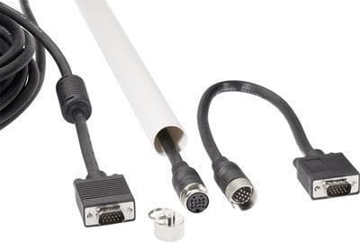 Renkforce VGA tilslutningskabel VGA 15pol. Stik, VGA 15-pin. Stik 10,00 m sort RF-4537804 til tom ledningssamling, med ferritkerne VGA-kabel (RF-45378