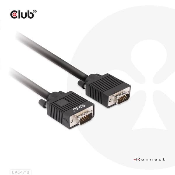 Club 3D - VGA-kabel - HD-15 (VGA) (M) til HD-15 (VGA) (M) - 10 m - 1080p-understøttelse
